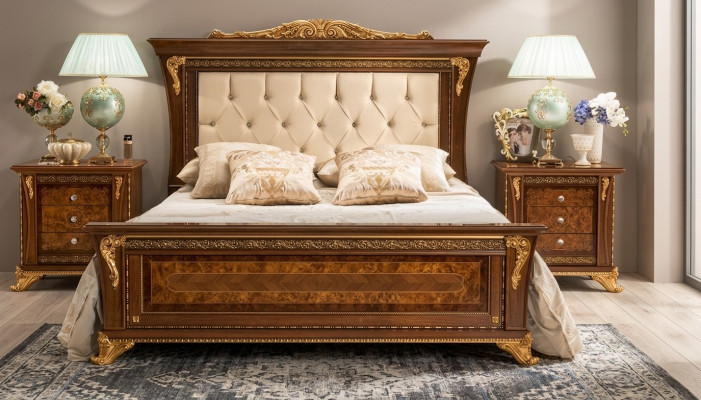 Podwójne łóżko Solidne drewno Sypialnia łóżka Design Łóżko MobilPiu Luxury