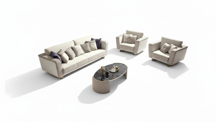 Włochy Meble Zestaw sofowy 3+1+1 miejsce do siedzenia Zestaw Design Sofa Podkładka Kanapy Kanapa