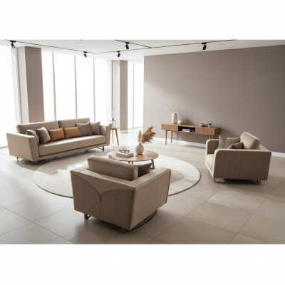 Zestaw sofowy 311 miejsce do siedzenia Set Design Sofa Podkładka Couchen Skóra Italian Meble