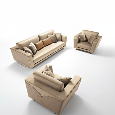 Zestaw sofowy 311 miejsce do siedzenia Set Design Sofa Podkładka Couchen Skóra Italian Meble