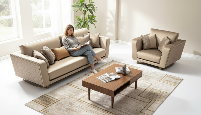 Zestaw sofowy 3+1 miejsce do siedzenia Zestaw Design Sofy Podkładka Kanapy Skóra Relaks Modern New