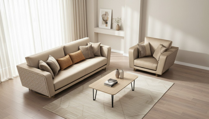 Zestaw sofowy 3+1 miejsce do siedzenia Zestaw Design Sofy Podkładka Kanapy Skóra Relaks Modern New