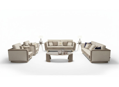 Luksusowe Meble Zestaw sofowy Sofa Podkładka 3 3 1 1 miejsce do siedzenia stolik kawowy Drewno 5-częściowe.