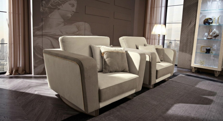 Design Lounge Club Relaks Fotel Krzesło Podkładka TV Skóra Drewno Włókienniczy Materiał