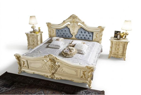 łóżko Chesterfield Meble Skóra Sypialnia Hotel Baroque Classic Łóżko Luxury