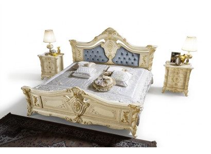 łóżko Chesterfield Meble Skóra Sypialnia Hotel Baroque Classic Łóżko Luxury