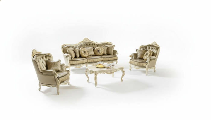 Kompletny zestaw Zestaw sofowy 3 1 1 miejsce do siedzenia + stolik kawowy designerska Żywy krajobraz sofa