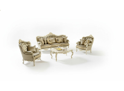 Kompletny zestaw Zestaw sofowy 3 1 1 miejsce do siedzenia + stolik kawowy designerska Żywy krajobraz sofa