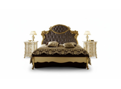 Łóżko Chesterfield Classic Luxury Meble Baroque Hotel Skóra Sypialnia łóżka