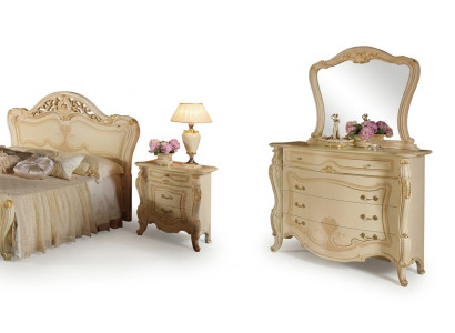 Design Meble Szafa Grupa New Luksusowy 2-częściowy zestaw Kredens Lustro Drewno Classic