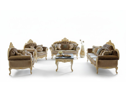 Kompletny zestaw Zestaw sofowy 3 2 1 miejsce do siedzenia + designerska kanapa kawowa 4 sztuki. Sofa z tkaniny