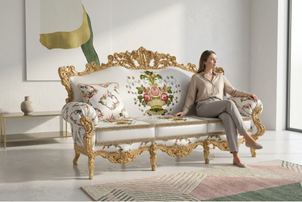 Classic Design Podkładka Luxury Siedziba Sofa Kanapa Aksamit Włókienniczy 3 miejsce do siedzenia Nowe Meble