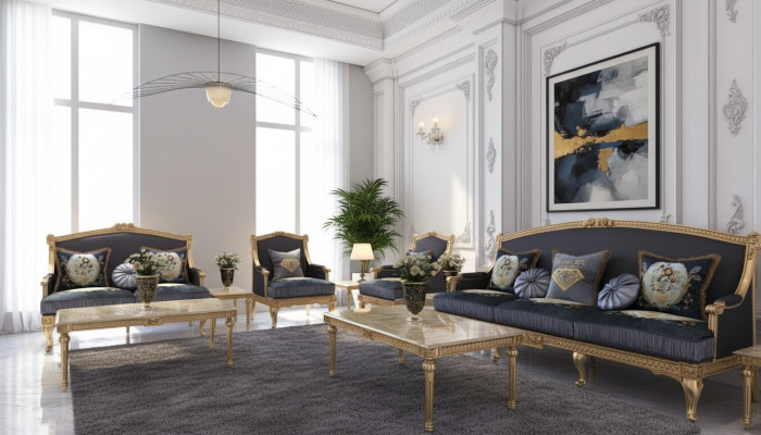 Żywy krajobraz Sofa Kanapa 6-częściowa Ustawić 3 2 1 miejsce do siedzenia stolik kawowy 2x Stolik