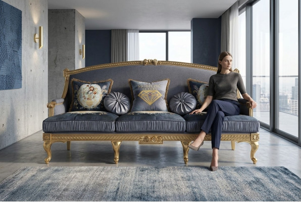 Designerskie Kanapy Podkładka Sofa Sofy 3 Siedziba Sofa materiałowa trzyosobowa Salon Włochy