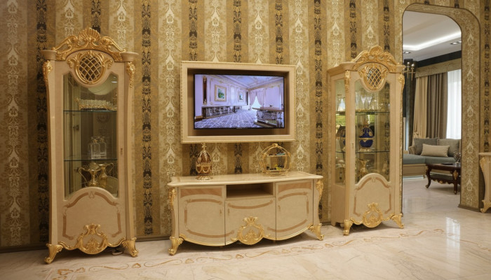 Design Jednostka ścienna Kredens 2x Szafa rtv Kredens 3 szt. Ustaw Gablotę