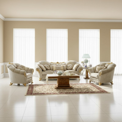 Pokój dzienny Materiał Kanapa Zestaw sofowy Zestaw 3+1+1 miejsce do siedzenia Sofa Siedziba Podkładka Włochy