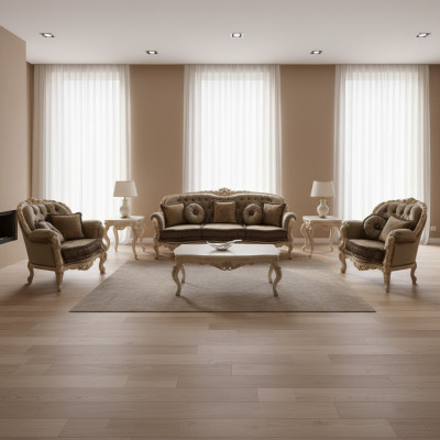 Sofa Kanapa Włókienniczy Podkładka Siedziba 3+1+1 miejsce siedzące Ustawić Design Kanapy Sofy Nowość
