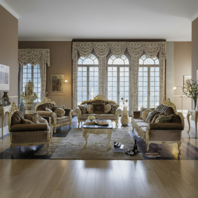 Klasyczny Żywy krajobraz Sofy Kanapy Podkładka Sofa Zestaw sofowy 3+2+1 miejsce do siedzenia