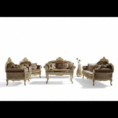 Włoska sofa 3 miejsce do siedzenia Aksamit Couch Podkładka Winchester 230 cm Brązowe Meble Nowe