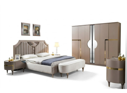 Meble Modern Luxury łóżka New Łóżko 2x Stolik nocny 3 szt. Scenografia Sypialni
