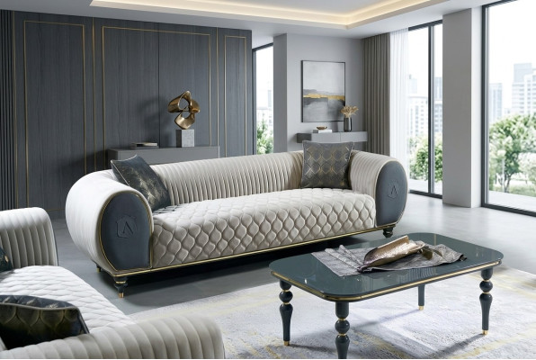 Sofa trzyosobowa 3 miejsce do siedzenia Material Luxury Couch Sofa duża Podkładka 230 cm Designerska