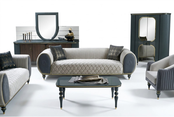 Sofa trzyosobowa 3 miejsce do siedzenia Material Luxury Couch Sofa duża Podkładka 230 cm Designerska