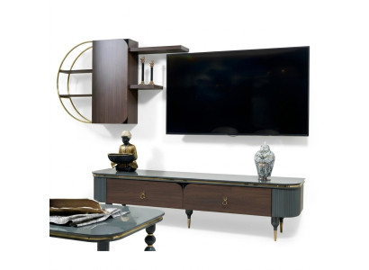 Drewno design tv Meble Półki Meblościanki Półka Living Ściana Szafki Boczna Niska Deska