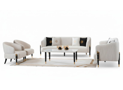 Ustawić Design Sofy Sofa Kanapa Aksamit Podkładka Siedziba 3+3+1+1 miejsce siedzące Zestaw sofowy