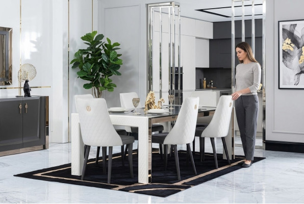 Design luksusowe stoły jadalnia Włoskie Meble Fotel Tabela 6x Krzesła Nowość