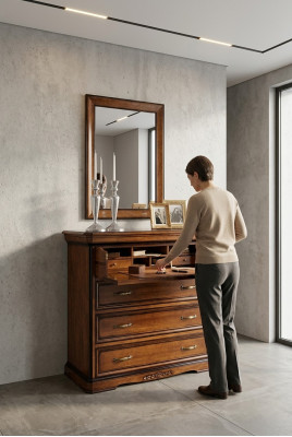 Kredens Lustro Modern Komody Drewno Design 2-częściowy. Sypialnia Ustawić Nowy Zestaw