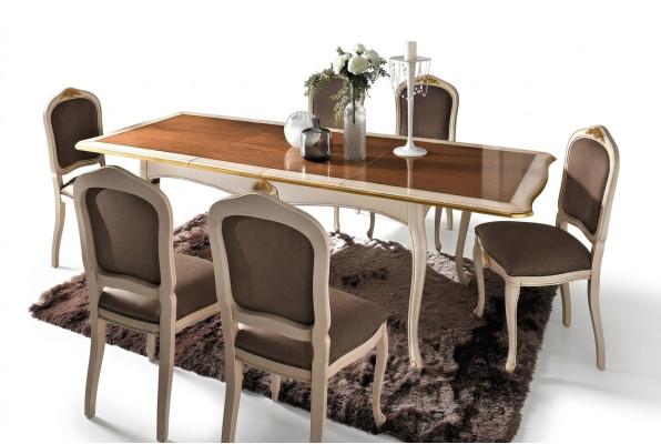 Barokowy Styl Antyka Stół obiadowy Tabela Prawdziwe Drewno Klasyczny Design stoły Włochy