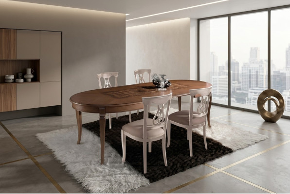 Meble stoły Solidny Drewno Tabela Luxus Stół obiadowy Włoski Design Meble Włochy