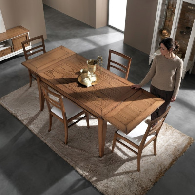 Naturalne drewno Stół obiadowy Tabela Design Nowoczesny stół rozkładany do jadalni Nowość