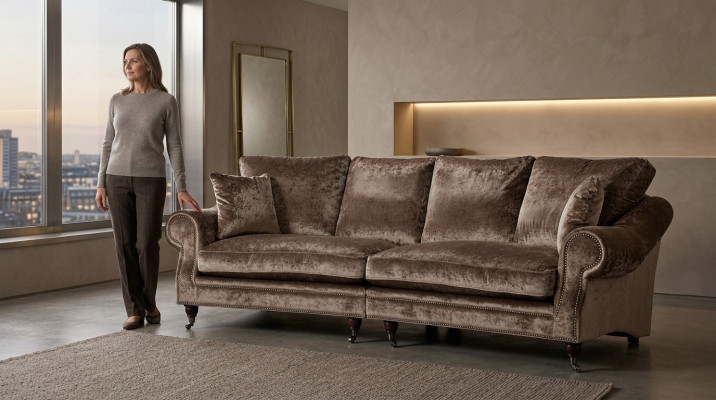 Sofa 4 miejsce do siedzenia XXL Kanapa Siedziba Podkładka Sofy Kanapy Salon Design Big