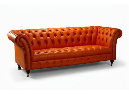 Designerska Sofa 3 miejsce do siedzenia Chesterfield Couch Podkładka Sofas Design Orange