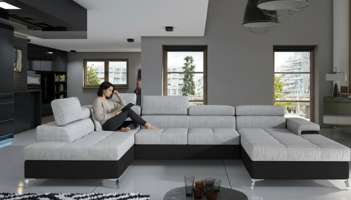 Materiał Kształt U Couch Żywy krajobraz Narożnikowa kanapa Ustawić Design Modern Sofa Modern New