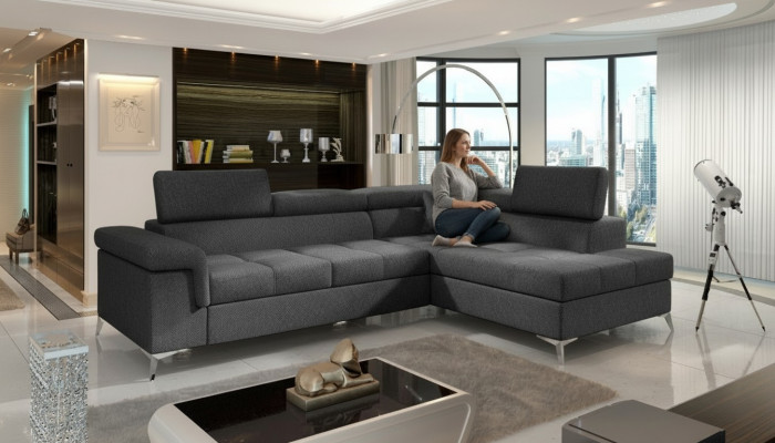 Narożnikowa kanapa Sofa w kształcie litery L Podkładka rozkładana sofa Włókiennicza Funkcja łóżka Włókienniczego