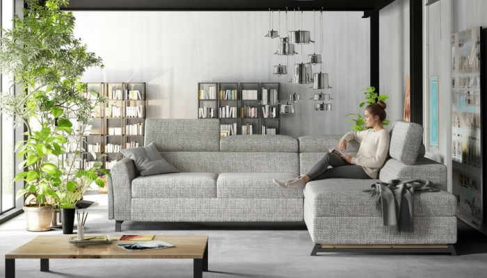 Designerska Sofa Kanapa Narożnikowa kanapa Włókienniczy Podkładka Ustawić Żywy krajobraz L-Shape Material