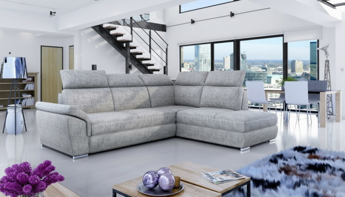 Materiał Narożnikowa kanapa Sofa w kształcie litery L Podkładka Modern Włókienniczy Funkcja łóżka new