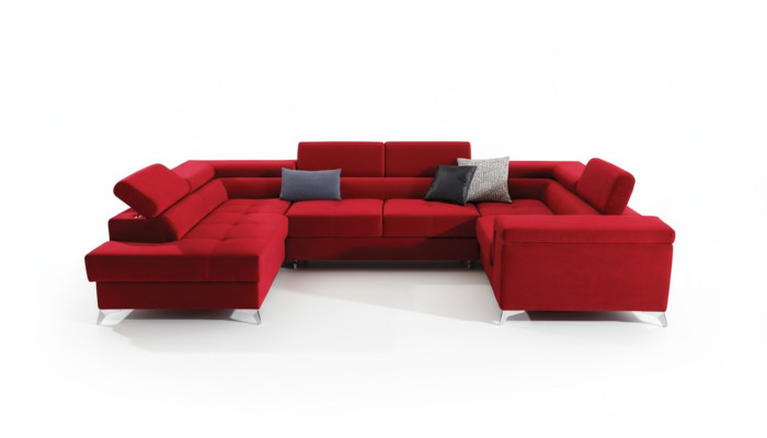Narożnikowa kanapa Kształt U Sofa Couch Design Podkładka Sofa Bed Funkcja łóżka Żywy krajobraz