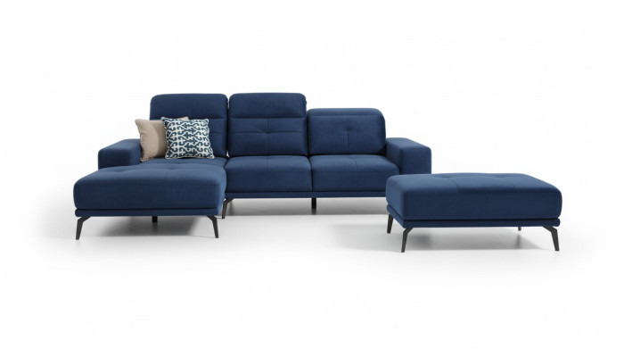 Designerska Sofa Kanapa Narożnikowa kanapa Włókienniczy Podkładka Ustawić Żywy krajobraz L-Shape Blue
