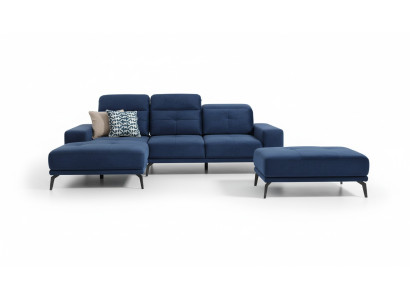 Designerska Sofa Kanapa Narożnikowa kanapa Włókienniczy Podkładka Ustawić Żywy krajobraz L-Shape Blue