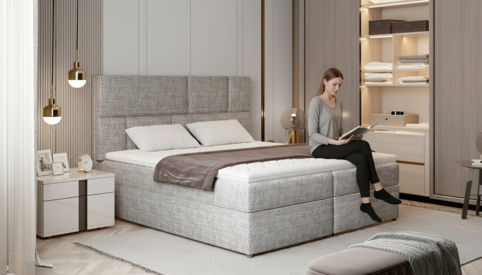 Luksusowe designerskie łóżko tapicerowane Łóżko designerskie łóżko ze sprężyną Włókienniczą 180x200