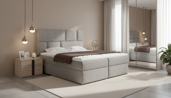Luksusowe designerskie łóżko tapicerowane Łóżko designerskie łóżko ze sprężyną Włókienniczą 180x200