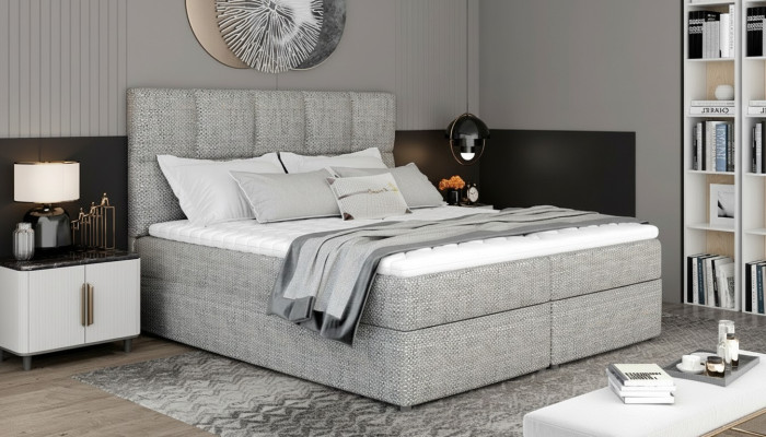 Designerskie łóżko tapicerowane łóżko Podwójne łóżko podwójne designerskie łóżko ze sprężyną skrzyniową