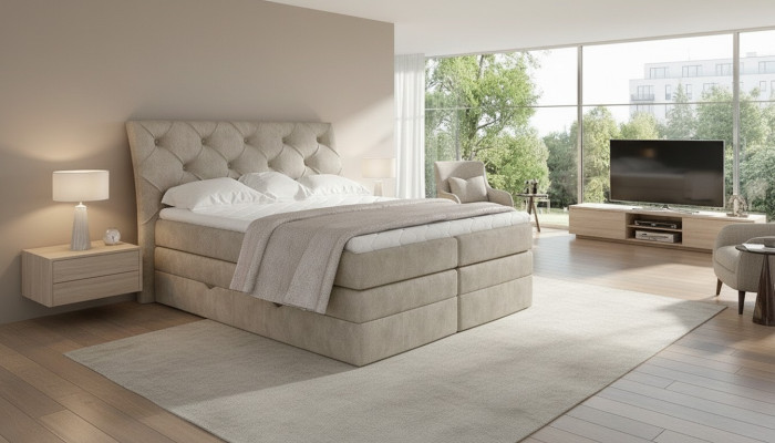 Luksusowa Sypialnia Łóżko Podkładka Chesterfield Box Spring Luxury Double Hotel