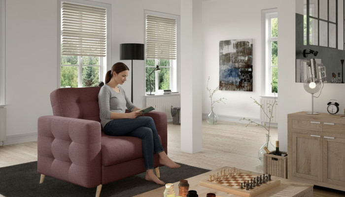 Fotel Designer Krzesło Podkładka Relaks Materiał Włókienniczy Lounge New Telewizja 1 miejsce siedzące