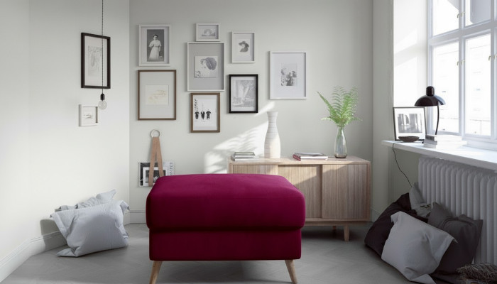 Stołek Pufa Sofa Podkładka Bok Stołek Podnóżek Ottoman Stołek Meblowy Różowy