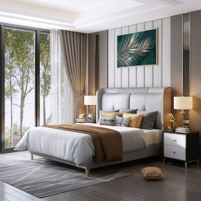 Luksusowa Sypialnia Łóżko Podkładka Design Double Hotel Marriage Luksusowe łóżko
