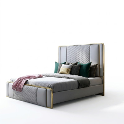 Designerskie Podwójne łóżko Hotel Luxury Sypialnia 140/160x200cm Skóra
